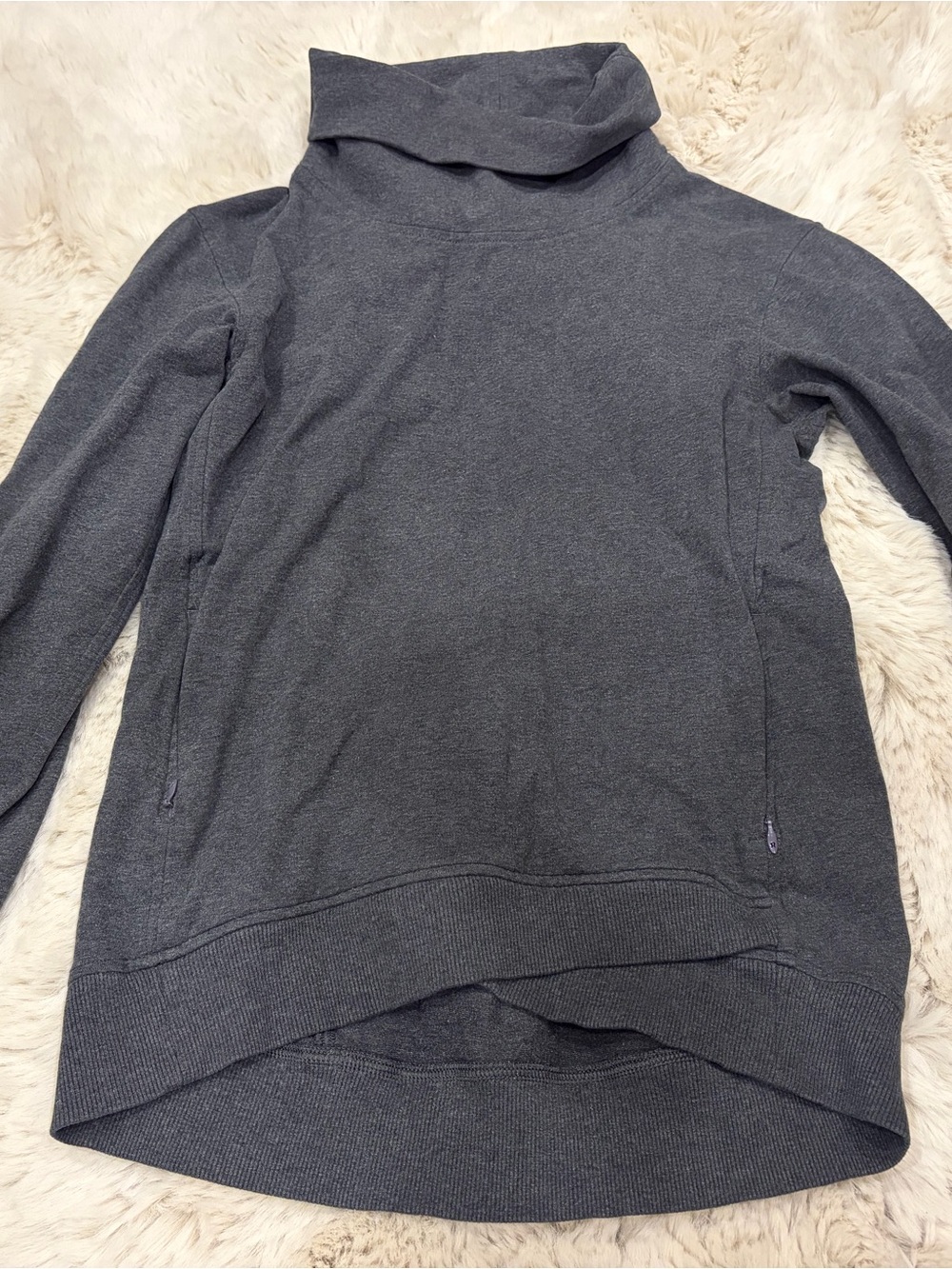 lululemon athletica Dark Gray Cowl Neck Pullover